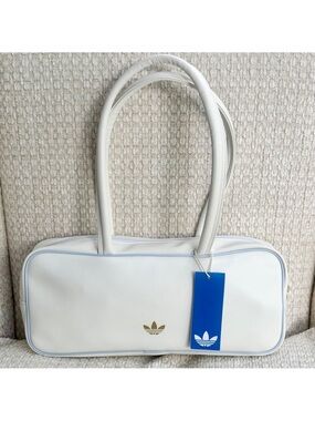 Adidas Adicolor Elongated Airliner East West Shoulder Bag KD7851 White Retro NWT